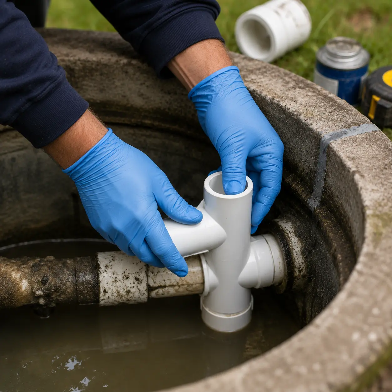 Signs of septic system problems on an Essex County rural property
